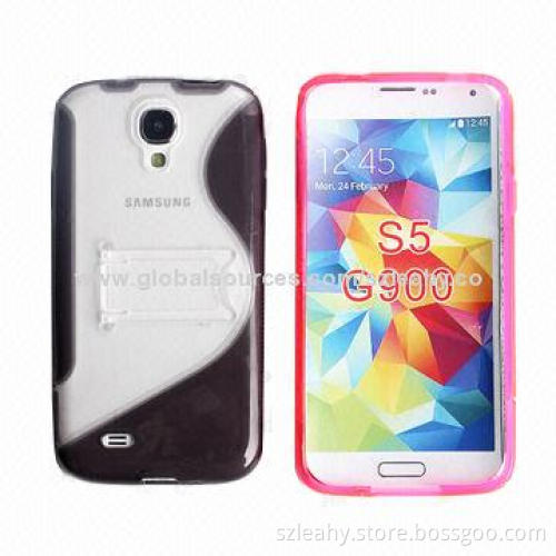 S-shaped appearance mixed case with kickstand for Samsung S4/I9500